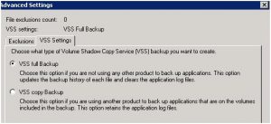 Windows-server-Backup-VSS Settings